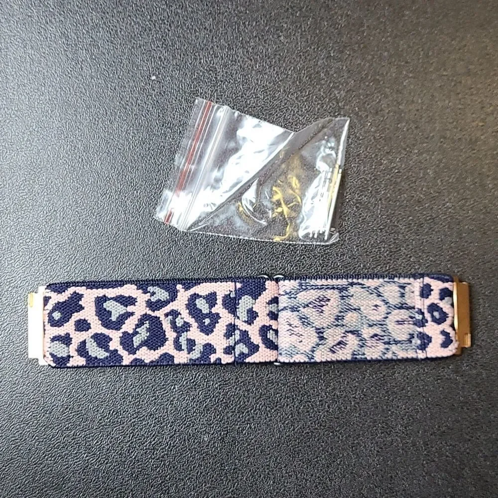Fitbit Watch Band - Blue, Pink and Gray Leopard Design